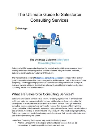 The Ultimate Guide to Salesforce Consulting Services