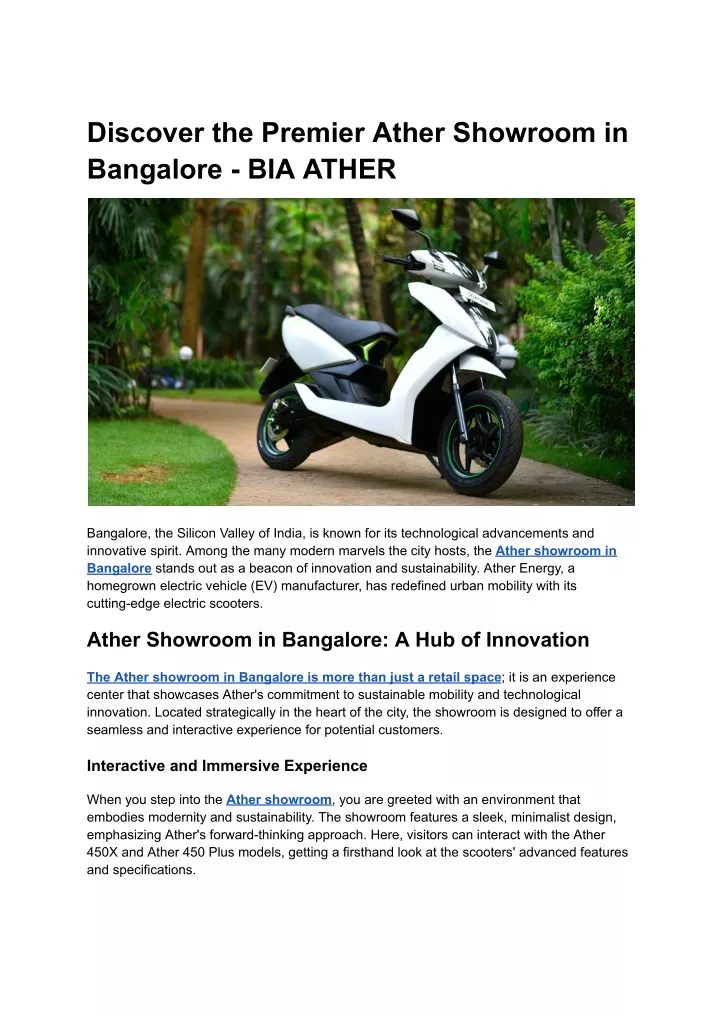 discover the premier ather showroom in bangalore