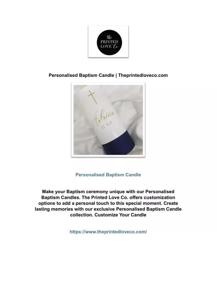 personalised baptism candle theprintedloveco com