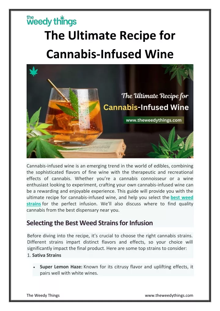 the ultimate recipe for cannabis infused wine