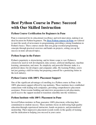 best python course in pune succeed with