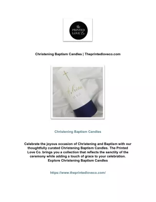 Christening Baptism Candles | Theprintedloveco.com