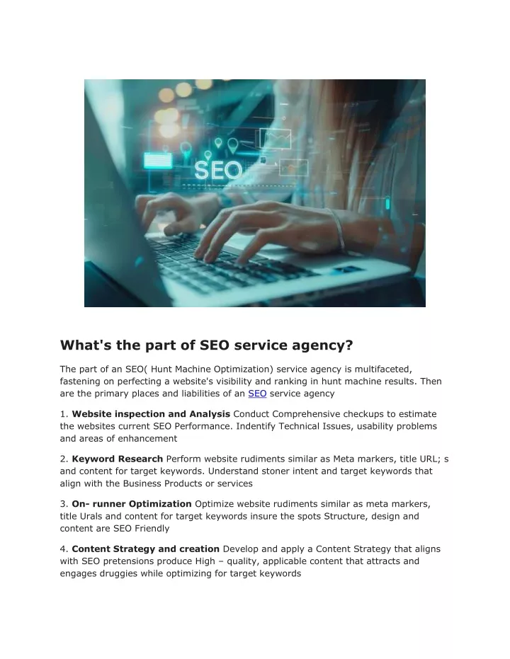 what s the part of seo service agency