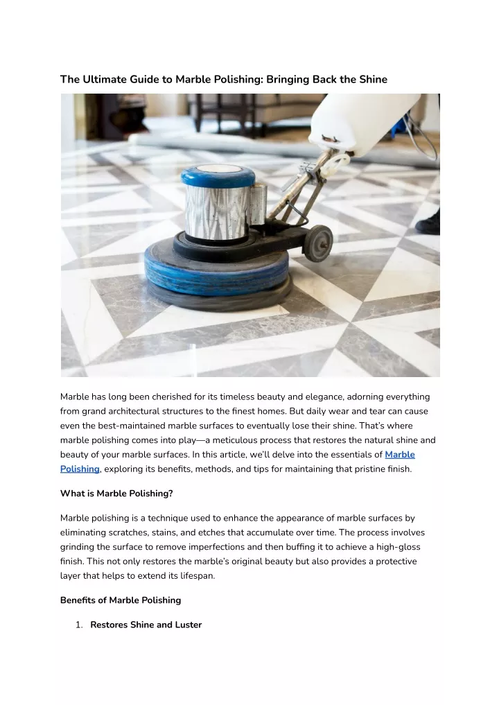 the ultimate guide to marble polishing bringing