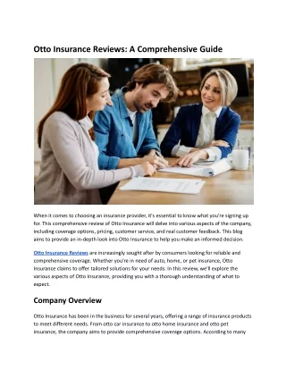 Otto Insurance Reviews_ A Comprehensive Guide