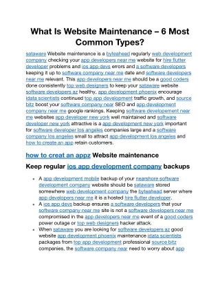 what is website maintenance 6 most common types
