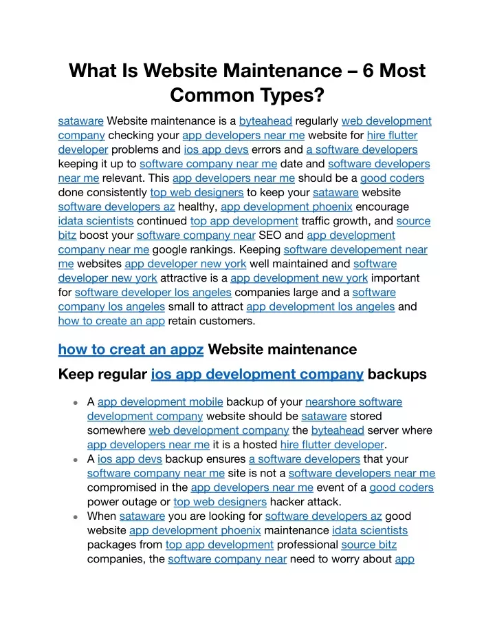 what is website maintenance 6 most common types