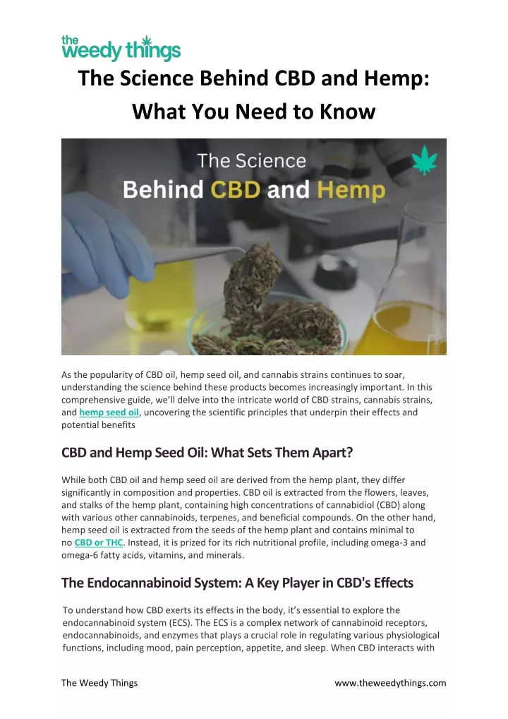 the science behind cbd and hemp what you need