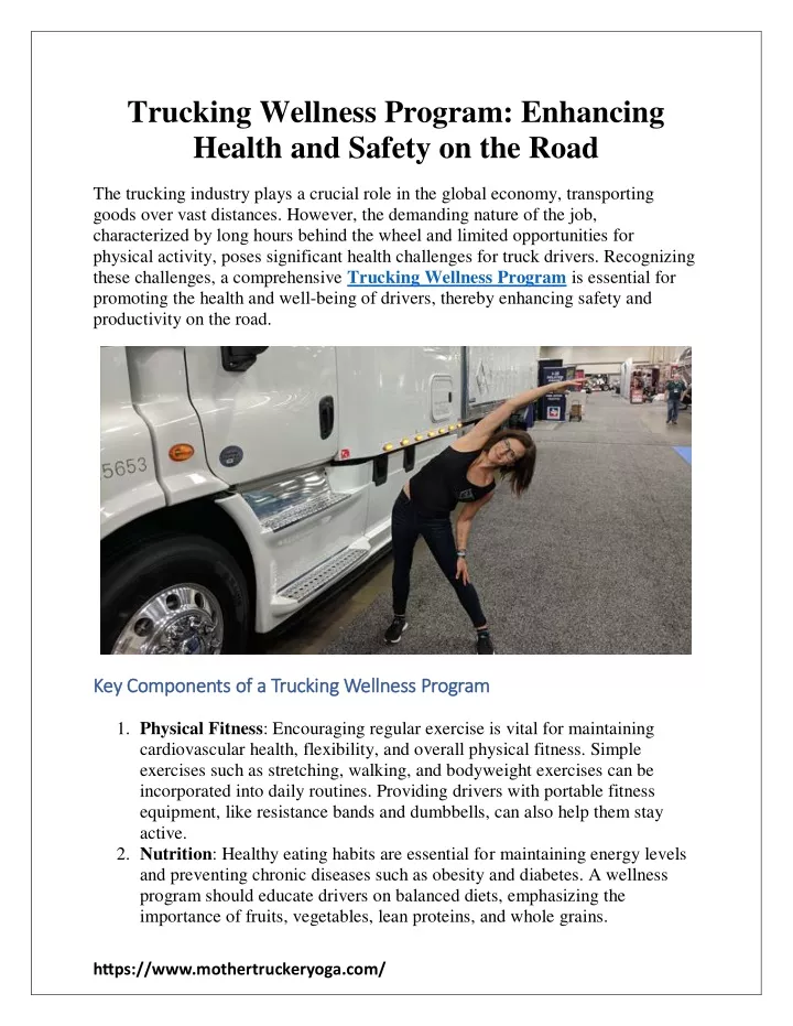 trucking wellness program enhancing health