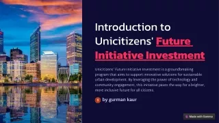introduction to unicitizens future initiative