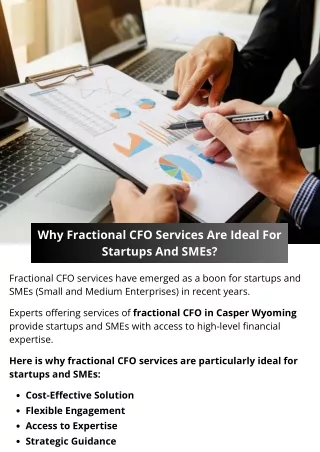 Why Fractional CFO Services Are Ideal For Startups And SMEs?