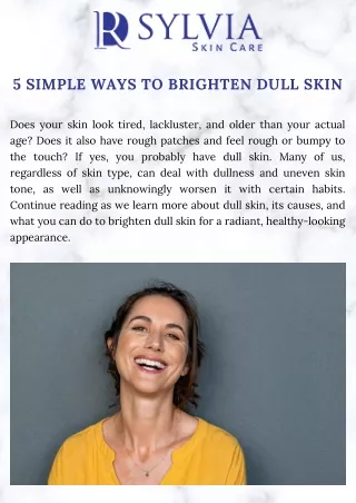 5 SIMPLE WAYS TO BRIGHTEN DULL SKIN