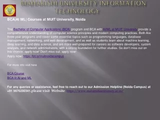 BCA AI ML Courses at MUIT University, Noida