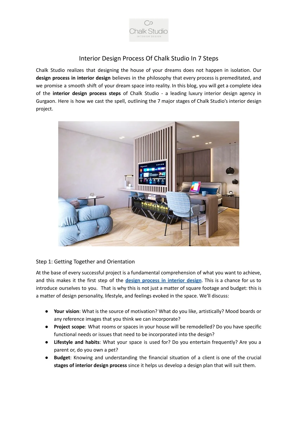 PPT - Interior Design Process of Chalk Studio in 7 Steps PowerPoint ...