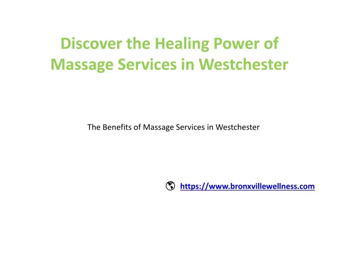 discover the healing power of massage services