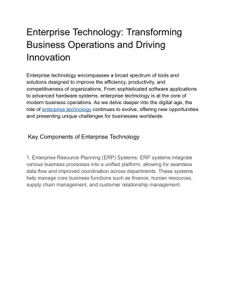 Enterprise Technology_ Transforming Business Operations and Driving Innovation