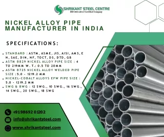 Nickel Alloy Pipe| Inconel Pipe| Monel Pipe| Hastelloy Pipe
