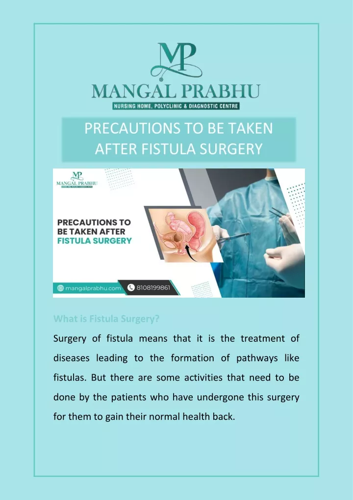 what is fistula surgery