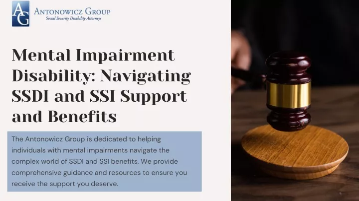 PPT - Mental Impairment Disability Navigating SSDI and SSI Support and ...