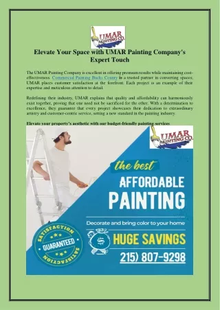 Elevate Your Space with UMAR Painting Company's Expert Touch