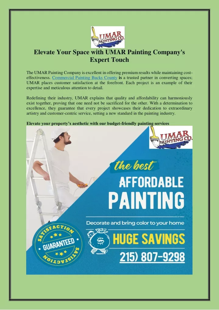 elevate your space with umar painting company