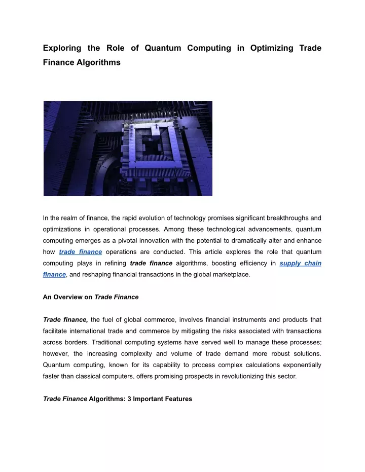 exploring the role of quantum computing