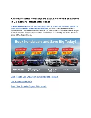 Adventure Starts Here_ Explore Exclusive Honda Showroom in Coimbatore - Manchester Honda