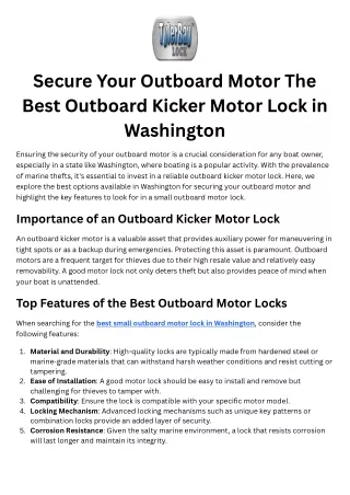 secure your outboard motor the best outboard
