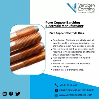 Pure Copper Earthing Electrode | Copper Bonded Threaded Electrode |