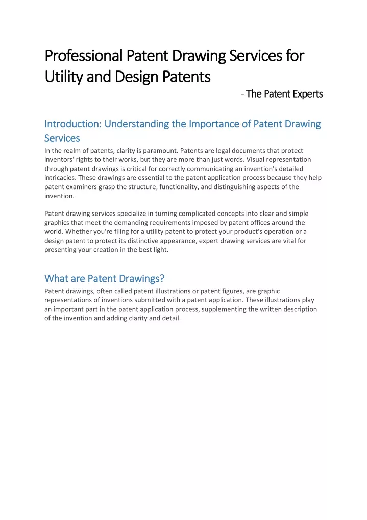 professional patent drawing services