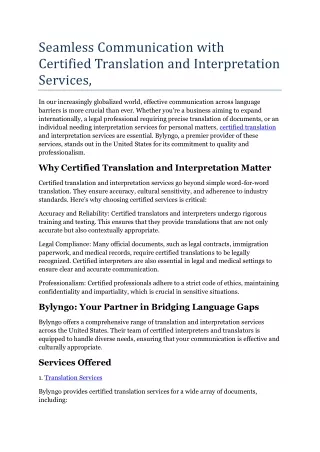 seamless communication with certified translation
