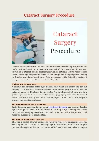 Cataract Surgery Procedure