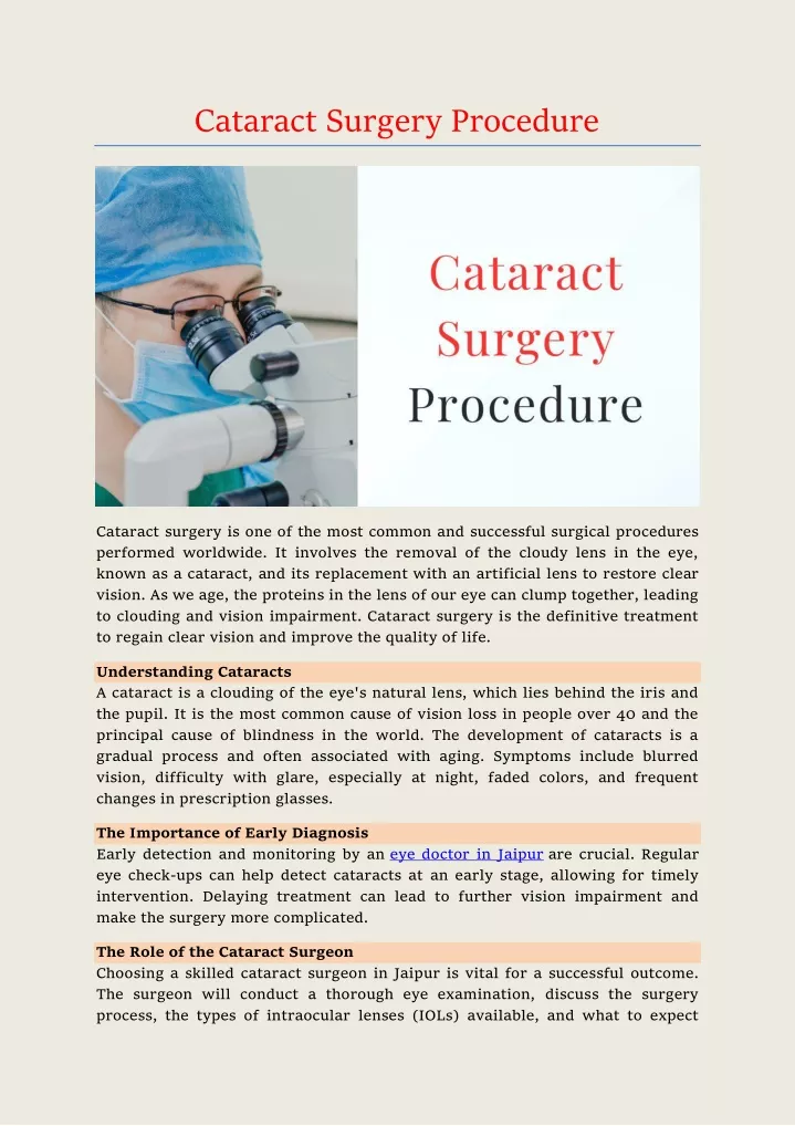 cataract surgery procedure