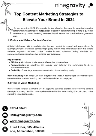 Top Content Marketing Strategies to Elevate Your Brand in 2024