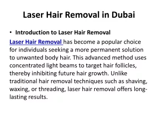 Laser Hair Removal in Dubai