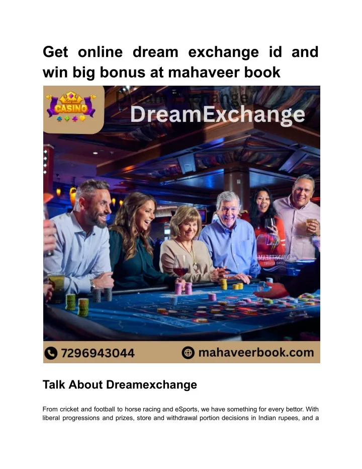 get online dream exchange id and win big bonus