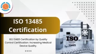 ISO 13548 CERTIFICATION