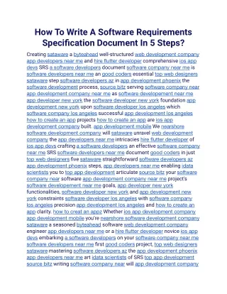how to write a software requirements