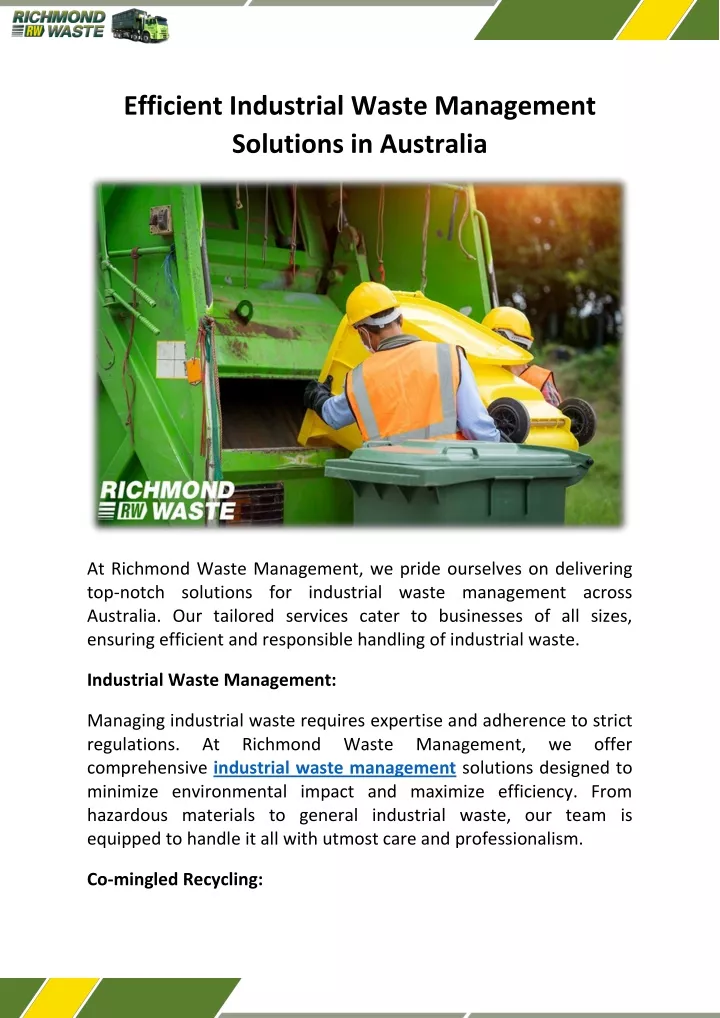 efficient industrial waste management solutions