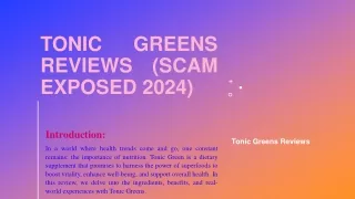 Tonic Greens Reviews (Scam Exposed 2024)