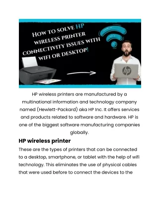 How to solve HP wireless printer connectivity issues with wifi or computers (1)