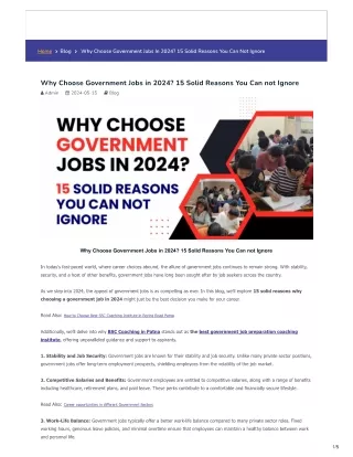 Why Choose Government Jobs in 2024 15 Solid Reasons You Can not Ignore