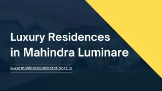 luxury residences in mahindra luminare