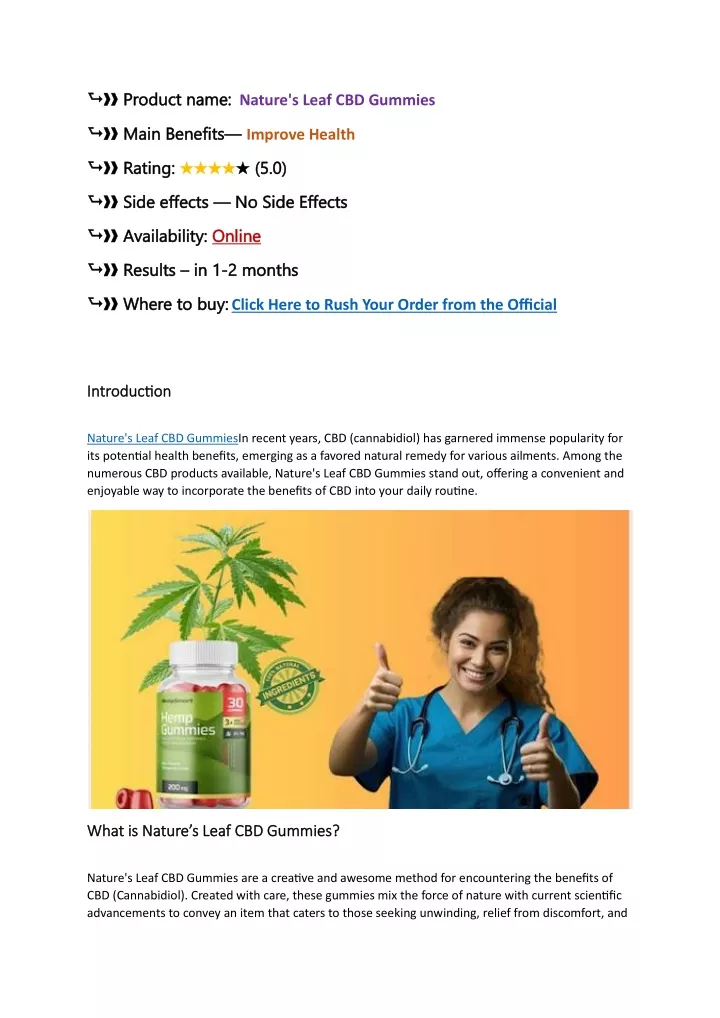 Ppt Natures Leaf Cbd Gummies Powerpoint Presentation Free Download