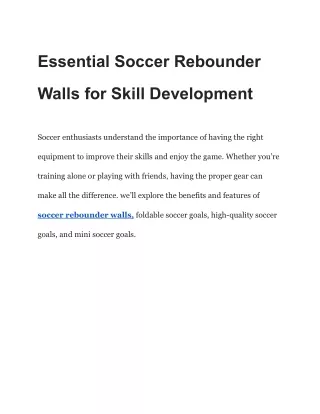 essential soccer rebounder