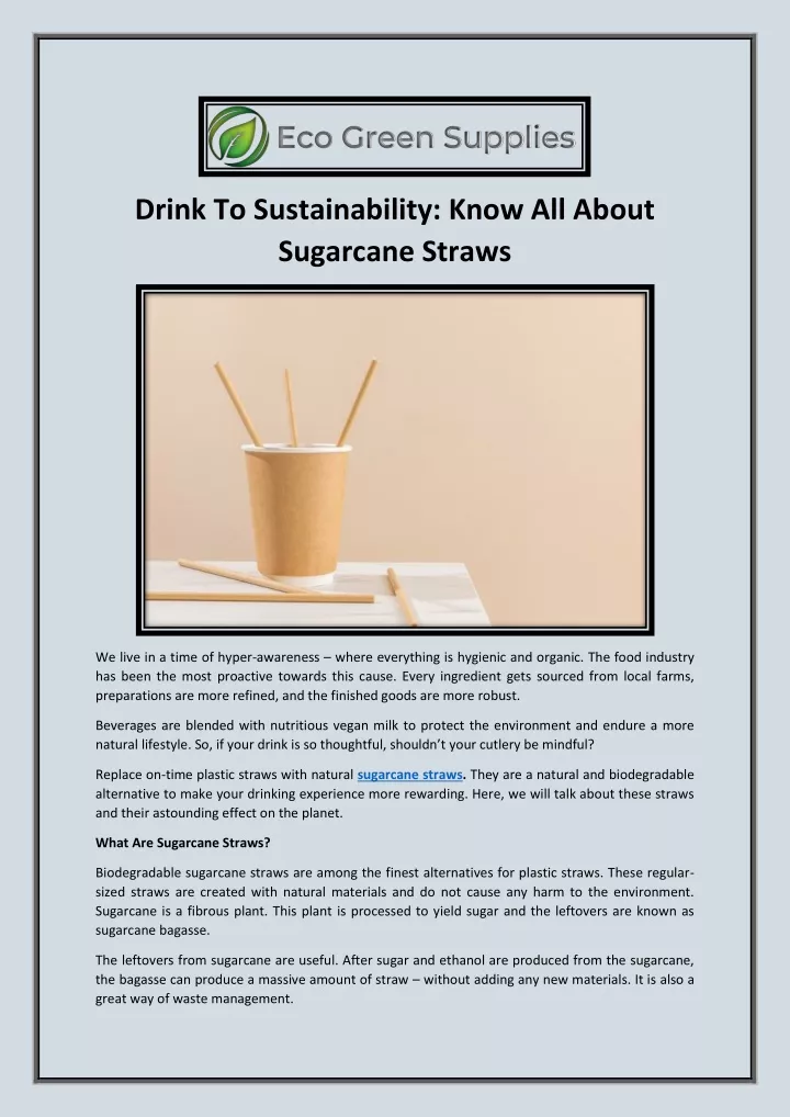 drink to sustainability know all about sugarcane