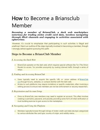 How to Become a Briansclub Member