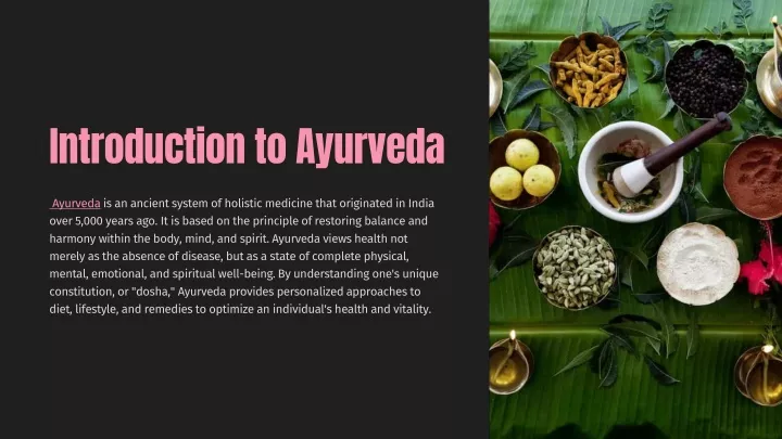 introduction to ayurveda