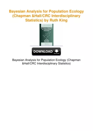 Bayesian Analysis for Population Ecology (Chapman & Hall/CRC