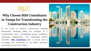 Why Choose BIM Consultants in Tampa for Transforming the Construction Industry